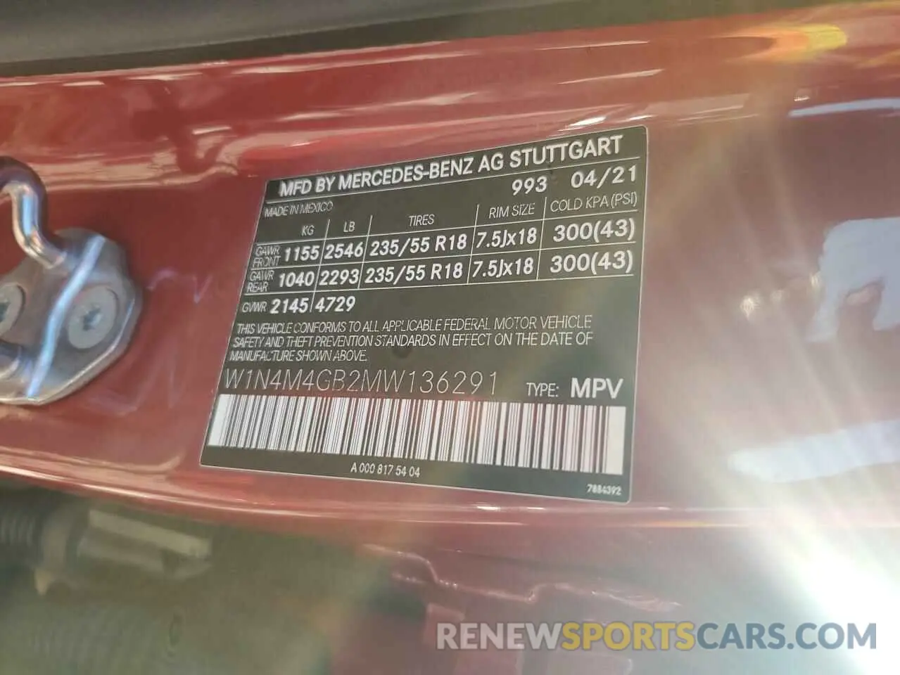 13 Photograph of a damaged car W1N4M4GB2MW136291 MERCEDES-BENZ GLB-CLASS 2021