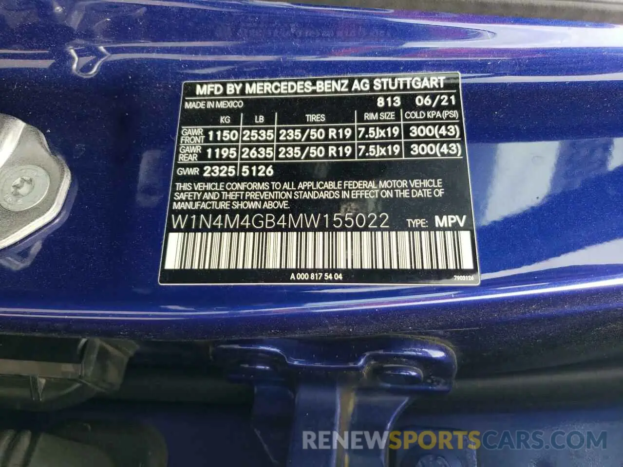 13 Photograph of a damaged car W1N4M4GB4MW155022 MERCEDES-BENZ GLB-CLASS 2021