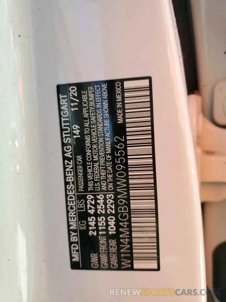 14 Photograph of a damaged car W1N4M4GB9MW095562 MERCEDES-BENZ GLB-CLASS 2021