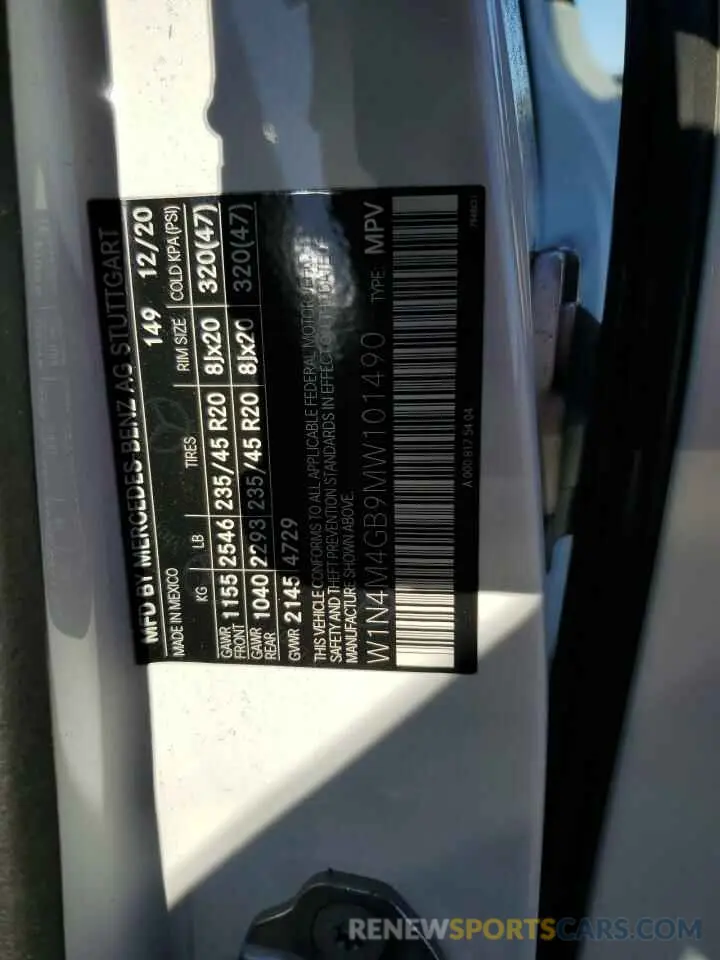 13 Photograph of a damaged car W1N4M4GB9MW101490 MERCEDES-BENZ GLB-CLASS 2021