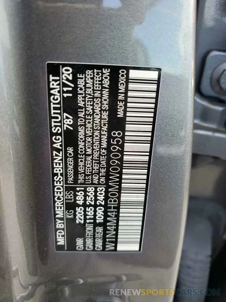 13 Photograph of a damaged car W1N4M4HB0MW090958 MERCEDES-BENZ GLB-CLASS 2021