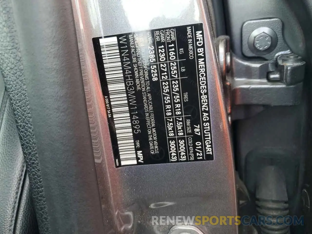 14 Photograph of a damaged car W1N4M4HB3MW114895 MERCEDES-BENZ GLB-CLASS 2021