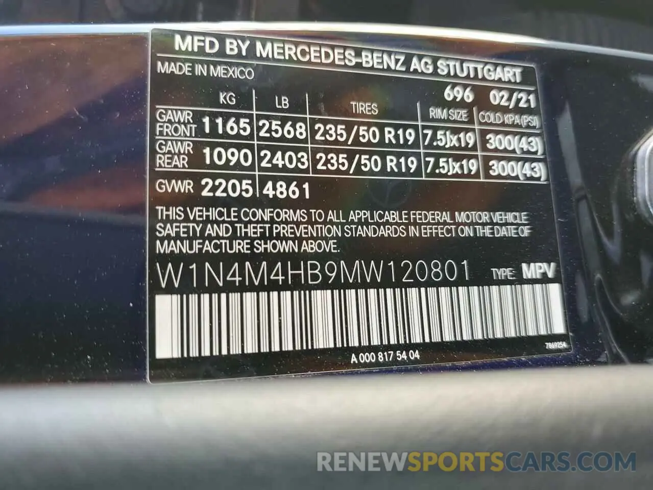 13 Photograph of a damaged car W1N4M4HB9MW120801 MERCEDES-BENZ GLB-CLASS 2021
