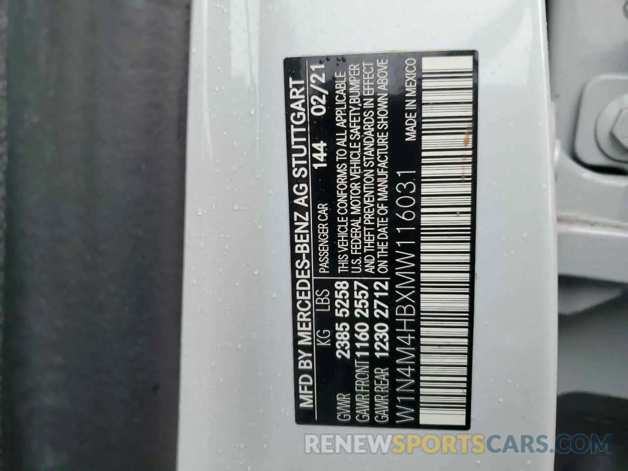 14 Photograph of a damaged car W1N4M4HBXMW116031 MERCEDES-BENZ GLB-CLASS 2021