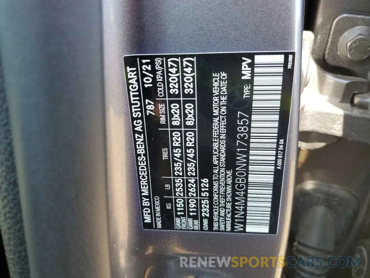 13 Photograph of a damaged car W1N4M4GB0NW173857 MERCEDES-BENZ GLB-CLASS 2022