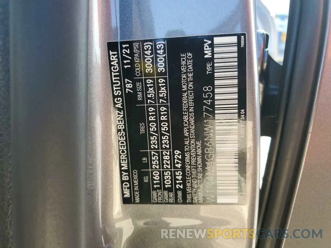 13 Photograph of a damaged car W1N4M4GB6NW177458 MERCEDES-BENZ GLB-CLASS 2022