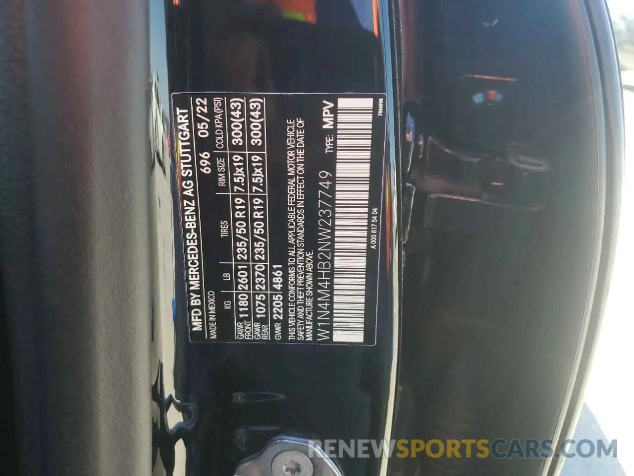 13 Photograph of a damaged car W1N4M4HB2NW237749 MERCEDES-BENZ GLB-CLASS 2022
