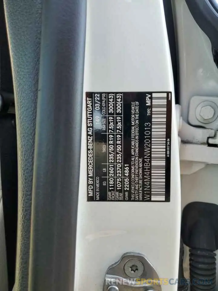 14 Photograph of a damaged car W1N4M4HB4NW201013 MERCEDES-BENZ GLB-CLASS 2022
