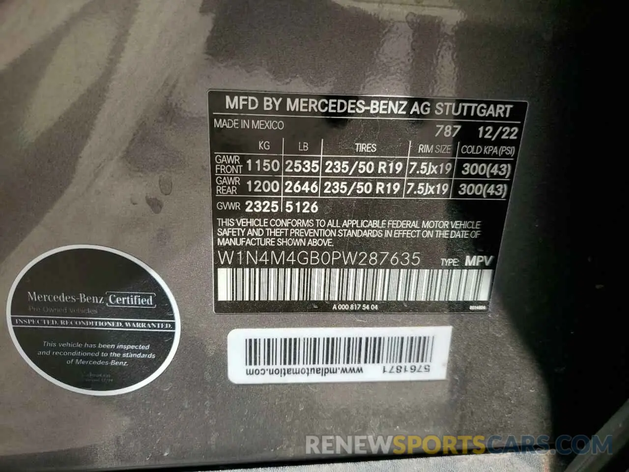 15 Photograph of a damaged car W1N4M4GB0PW287635 MERCEDES-BENZ GLB-CLASS 2023