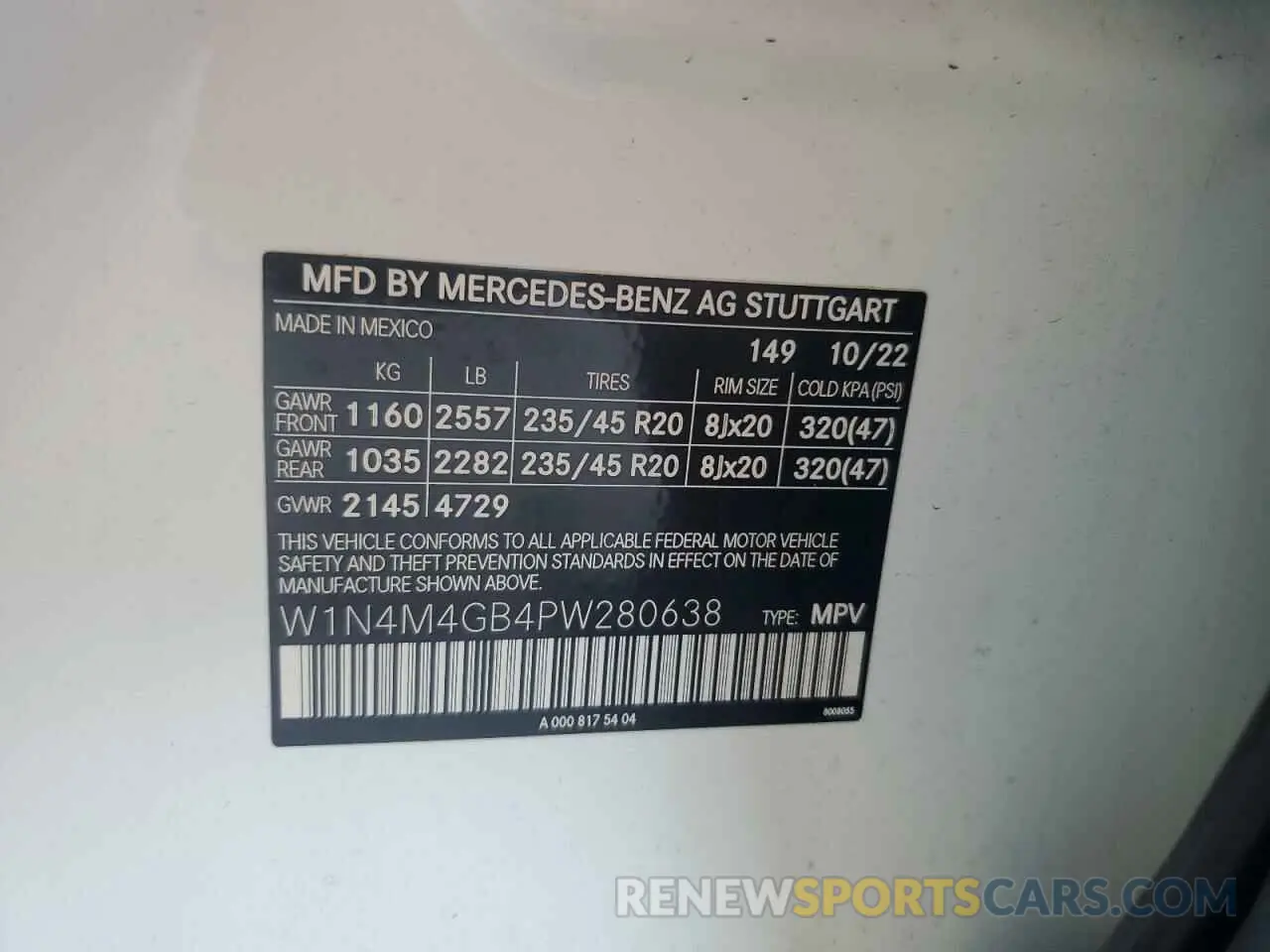 13 Photograph of a damaged car W1N4M4GB4PW280638 MERCEDES-BENZ GLB-CLASS 2023