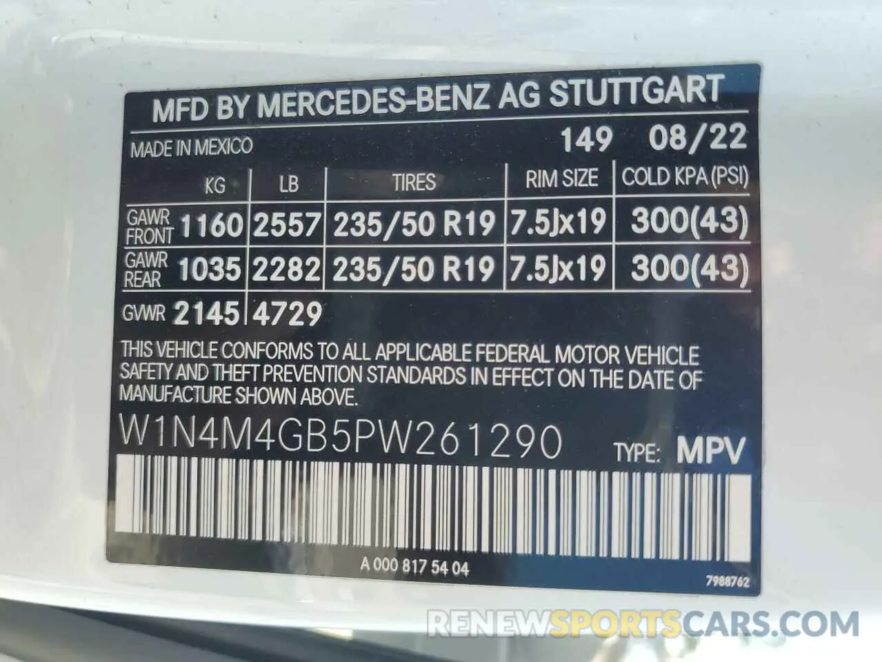 14 Photograph of a damaged car W1N4M4GB5PW261290 MERCEDES-BENZ GLB-CLASS 2023
