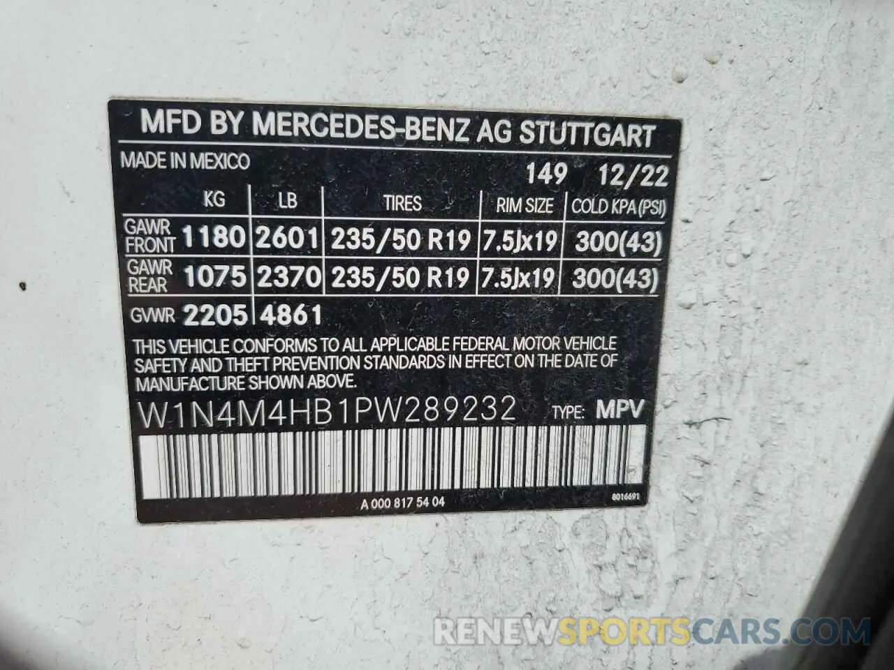 15 Photograph of a damaged car W1N4M4HB1PW289232 MERCEDES-BENZ GLB-CLASS 2023