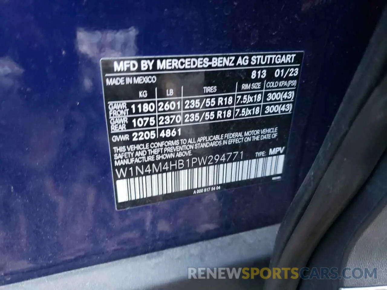 13 Photograph of a damaged car W1N4M4HB1PW294771 MERCEDES-BENZ GLB-CLASS 2023