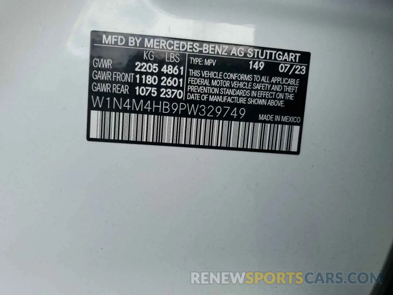 14 Photograph of a damaged car W1N4M4HB9PW329749 MERCEDES-BENZ GLB-CLASS 2023