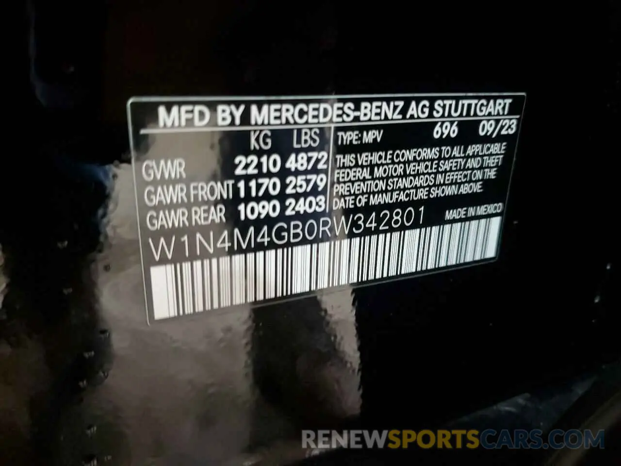 14 Photograph of a damaged car W1N4M4GB0RW342801 MERCEDES-BENZ GLB-CLASS 2024