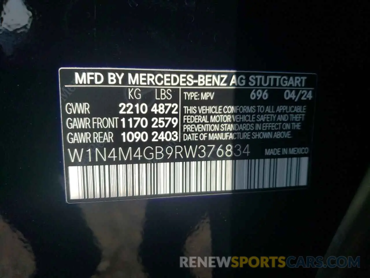 12 Photograph of a damaged car W1N4M4GB9RW376834 MERCEDES-BENZ GLB-CLASS 2024