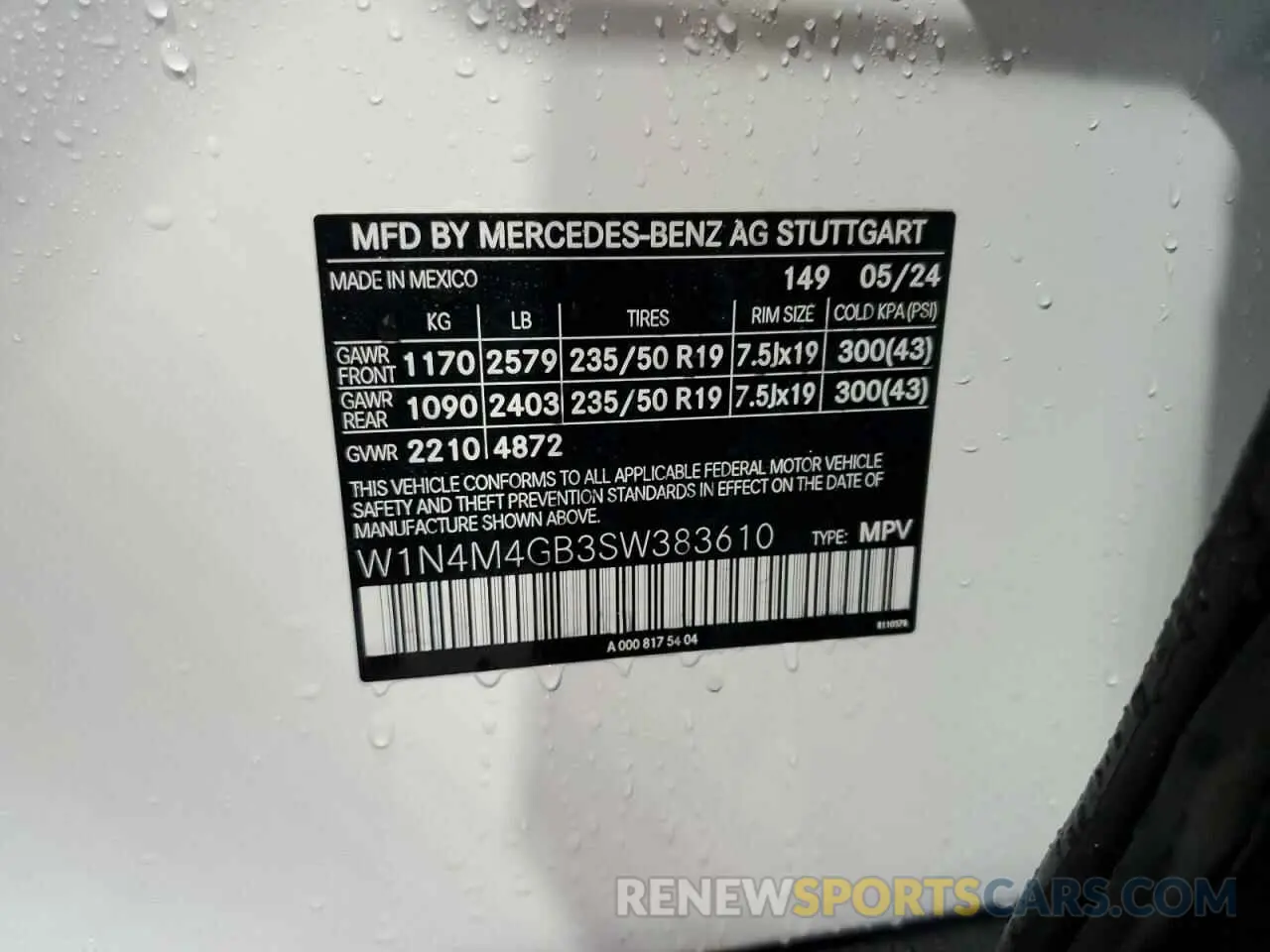 13 Photograph of a damaged car W1N4M4GB3SW383610 MERCEDES-BENZ GLB-CLASS 2025