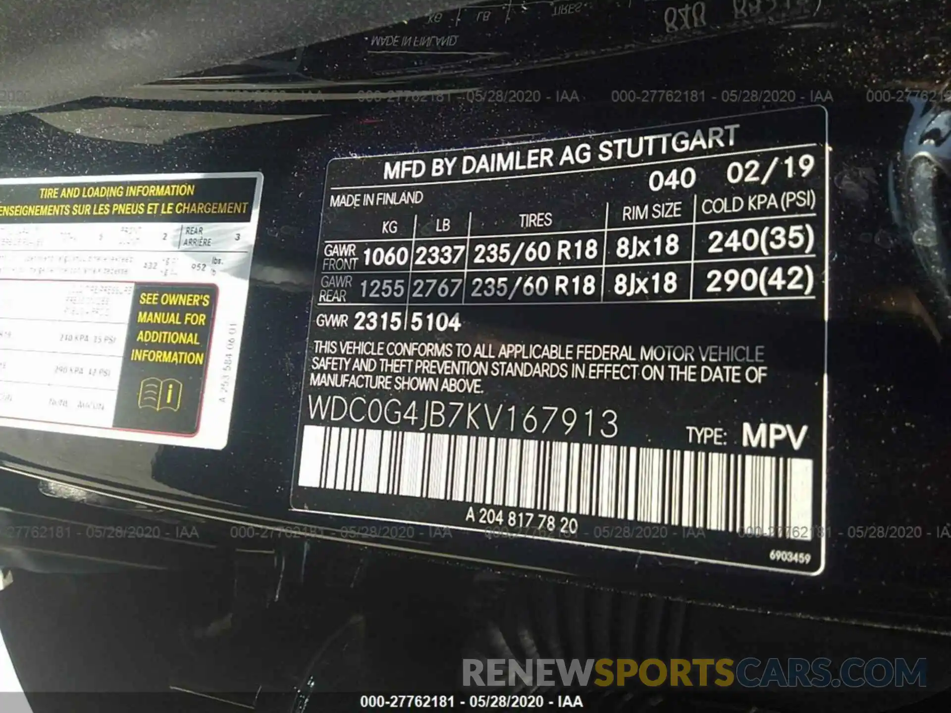 9 Photograph of a damaged car WDC0G4JB7KV167913 MERCEDES-BENZ GLC 2019