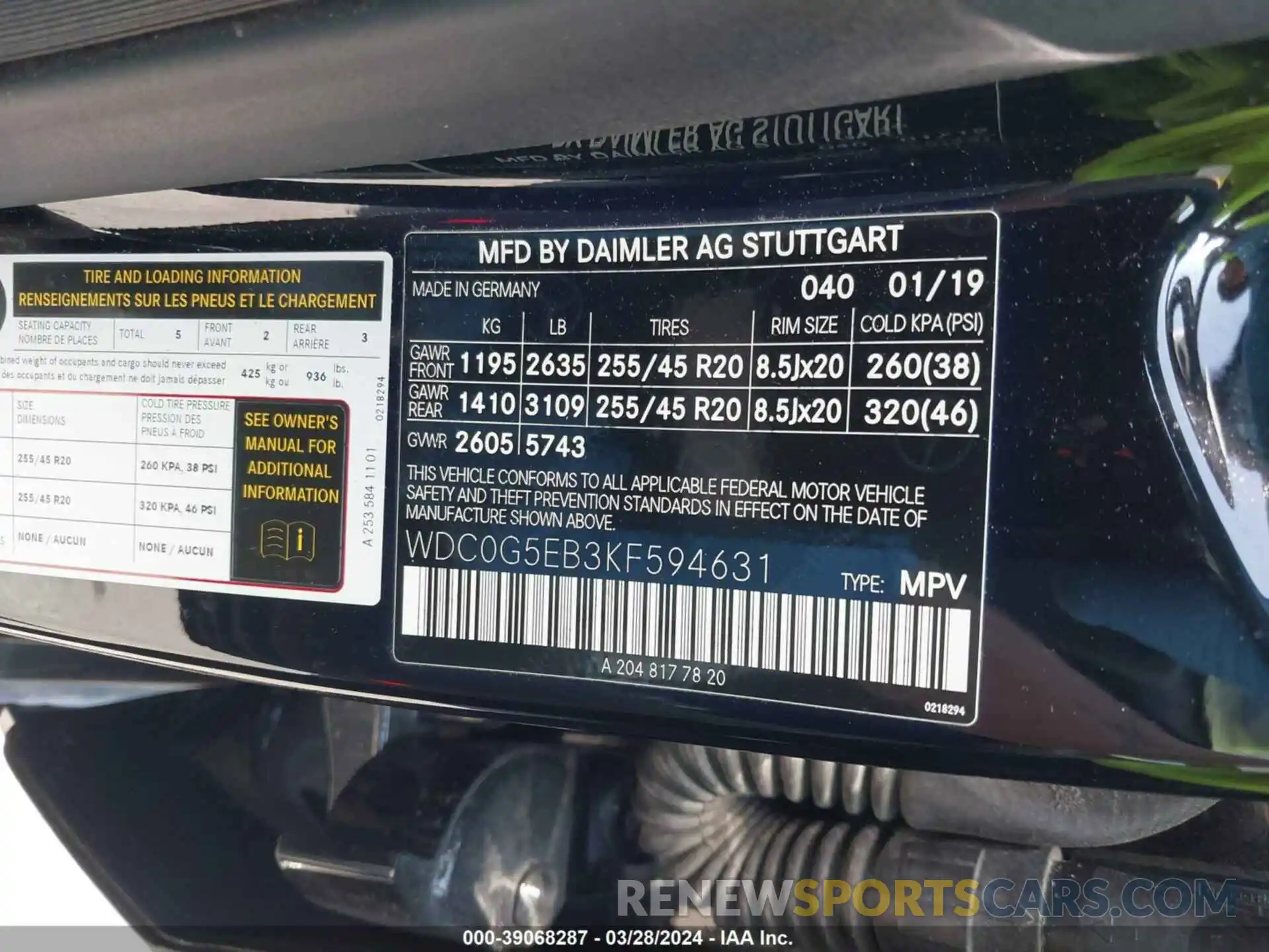 9 Photograph of a damaged car WDC0G5EB3KF594631 MERCEDES-BENZ GLC 2019