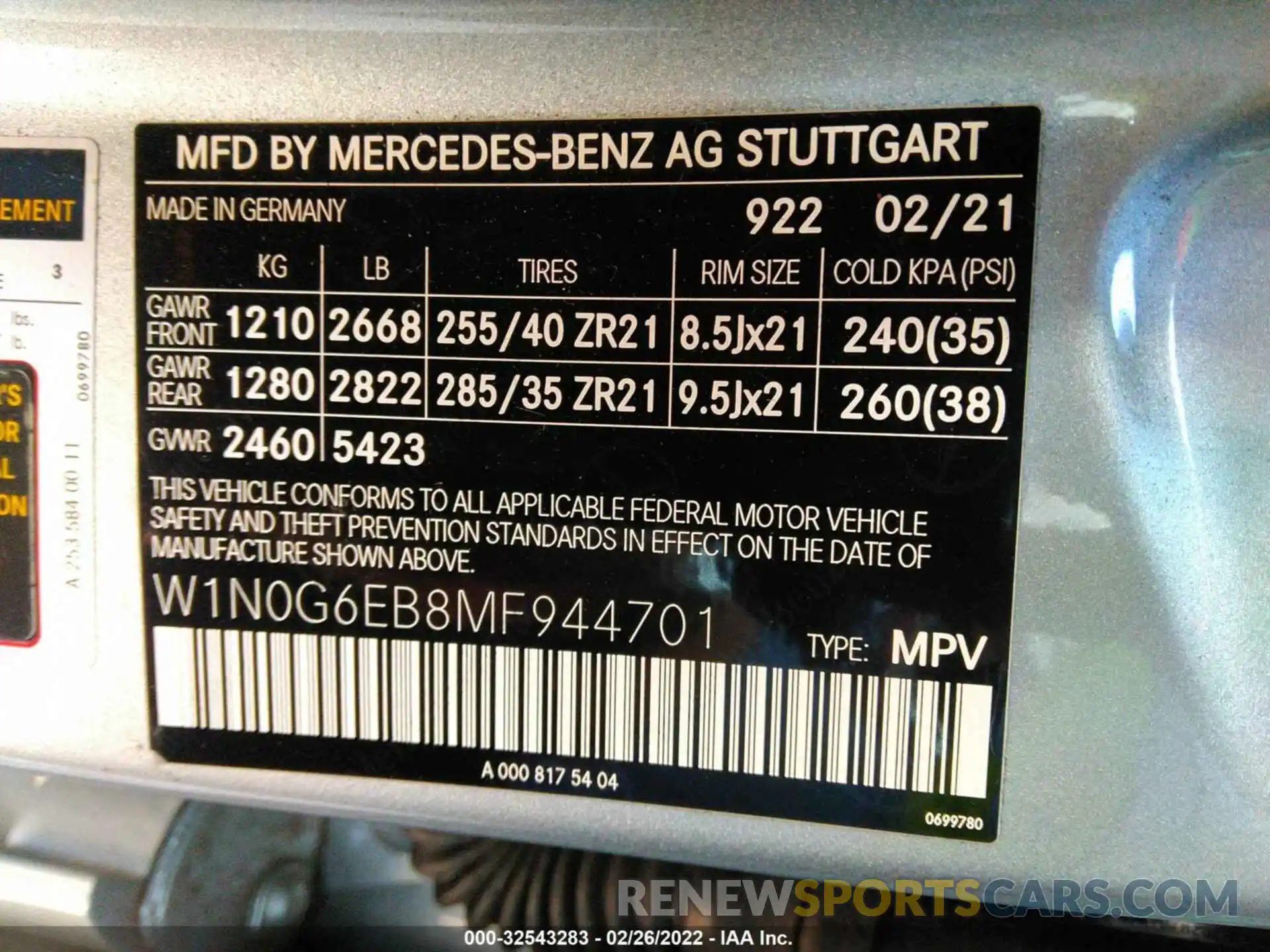 9 Photograph of a damaged car W1N0G6EB8MF944701 MERCEDES-BENZ GLC 2021