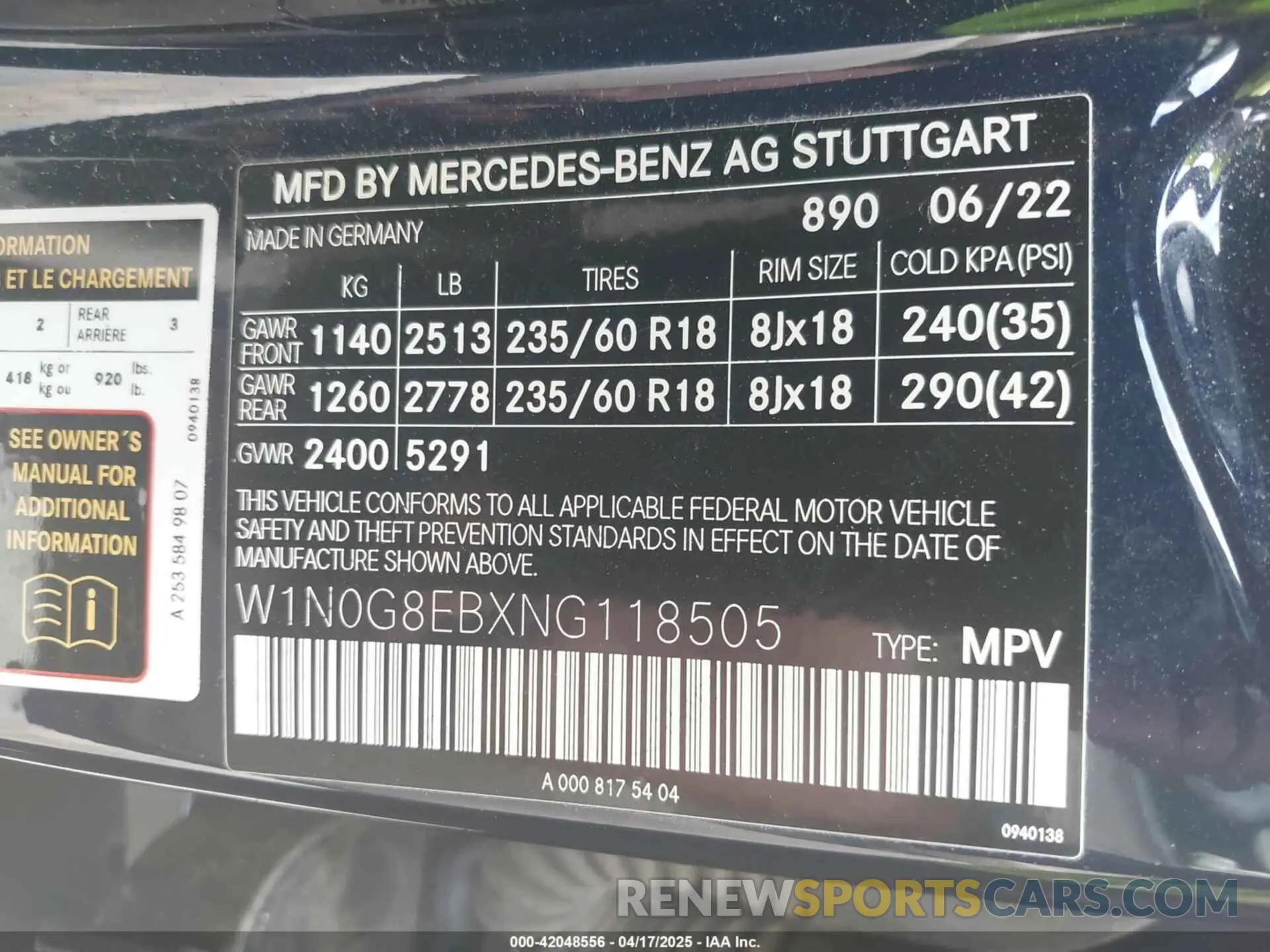 9 Photograph of a damaged car W1N0G8EBXNG118505 MERCEDES-BENZ GLC 2022