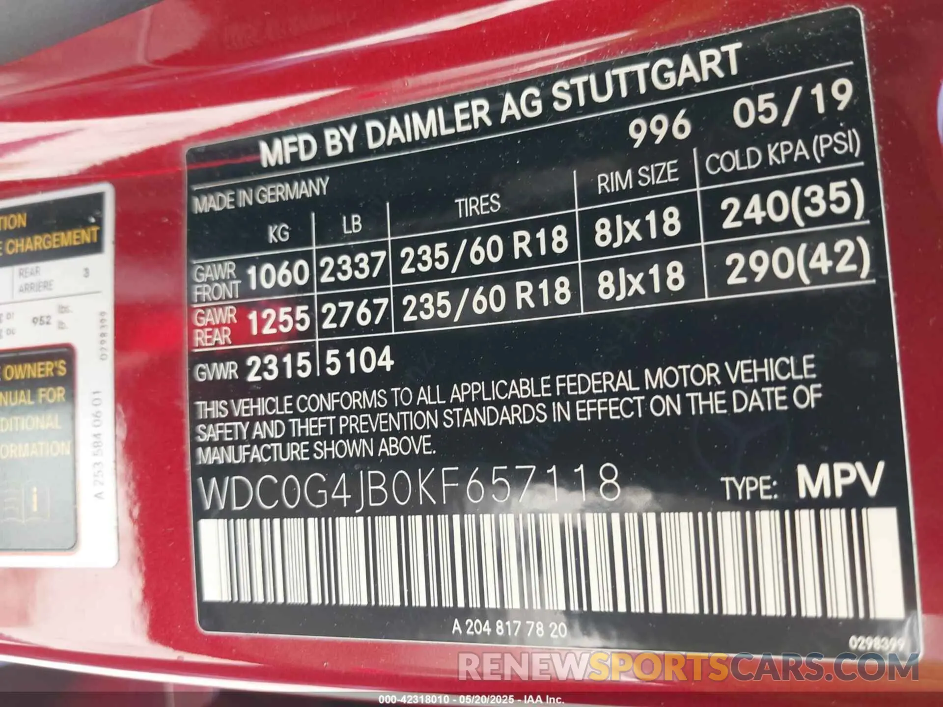 9 Photograph of a damaged car WDC0G4JB0KF657118 MERCEDES-BENZ GLC 300 2019