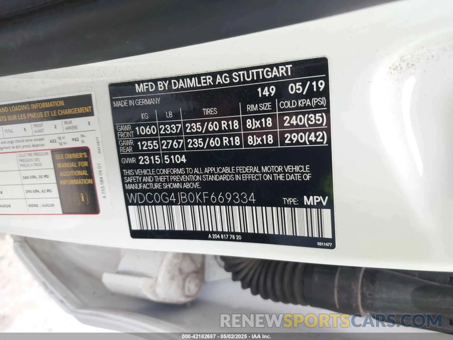 9 Photograph of a damaged car WDC0G4JB0KF669334 MERCEDES-BENZ GLC 300 2019