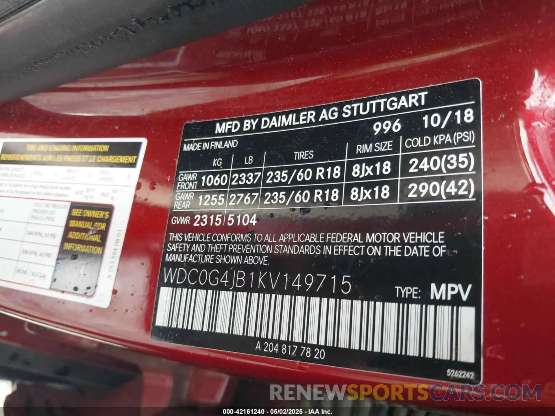 9 Photograph of a damaged car WDC0G4JB1KV149715 MERCEDES-BENZ GLC 300 2019