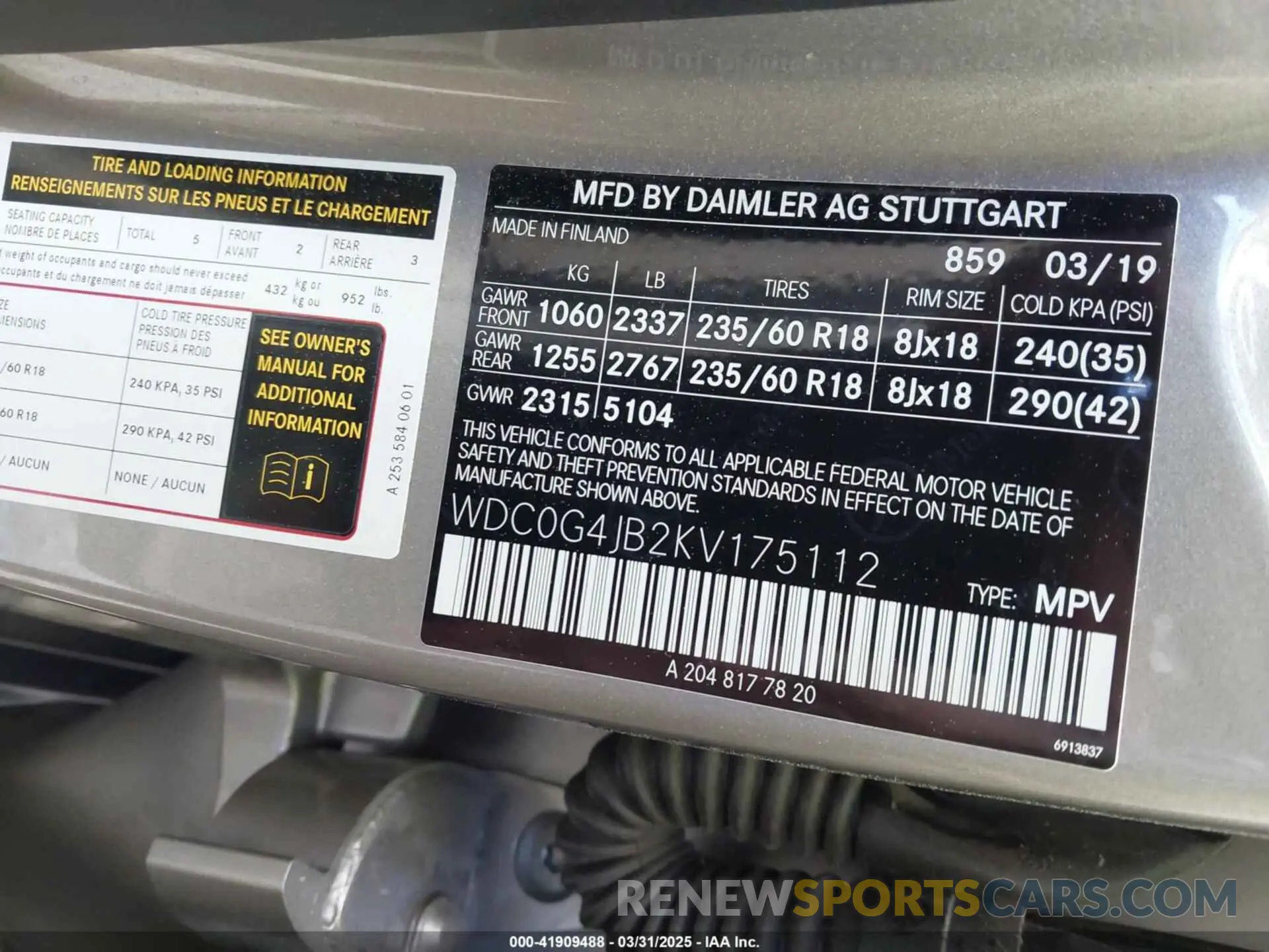 9 Photograph of a damaged car WDC0G4JB2KV175112 MERCEDES-BENZ GLC 300 2019