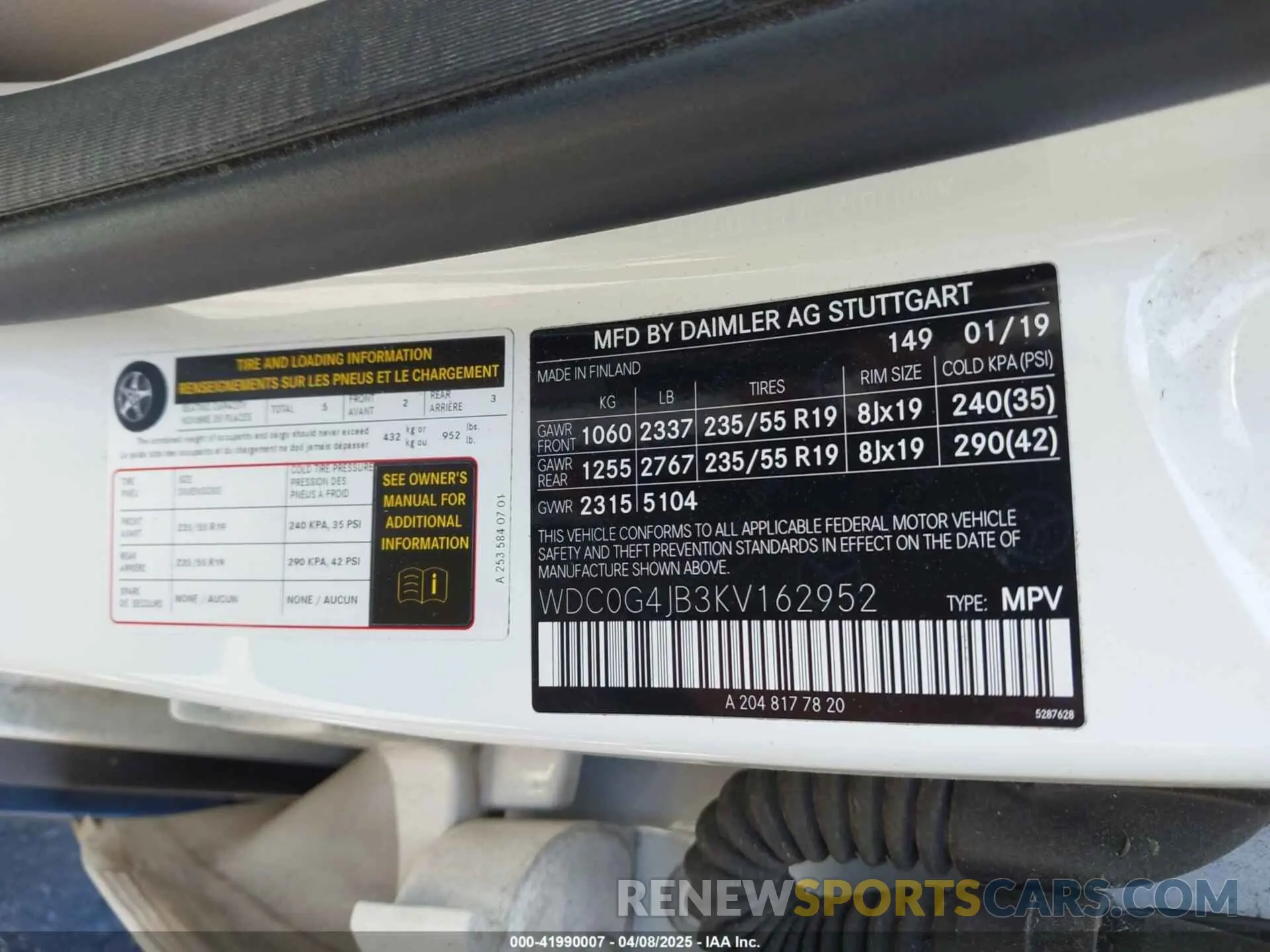 9 Photograph of a damaged car WDC0G4JB3KV162952 MERCEDES-BENZ GLC 300 2019