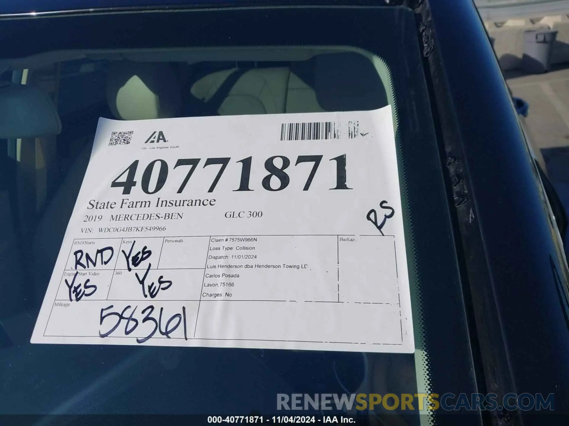 18 Photograph of a damaged car WDC0G4JB7KF549966 MERCEDES-BENZ GLC 300 2019