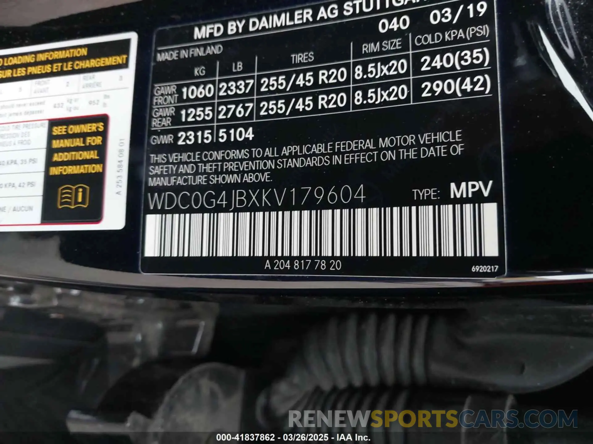 9 Photograph of a damaged car WDC0G4JBXKV179604 MERCEDES-BENZ GLC 300 2019