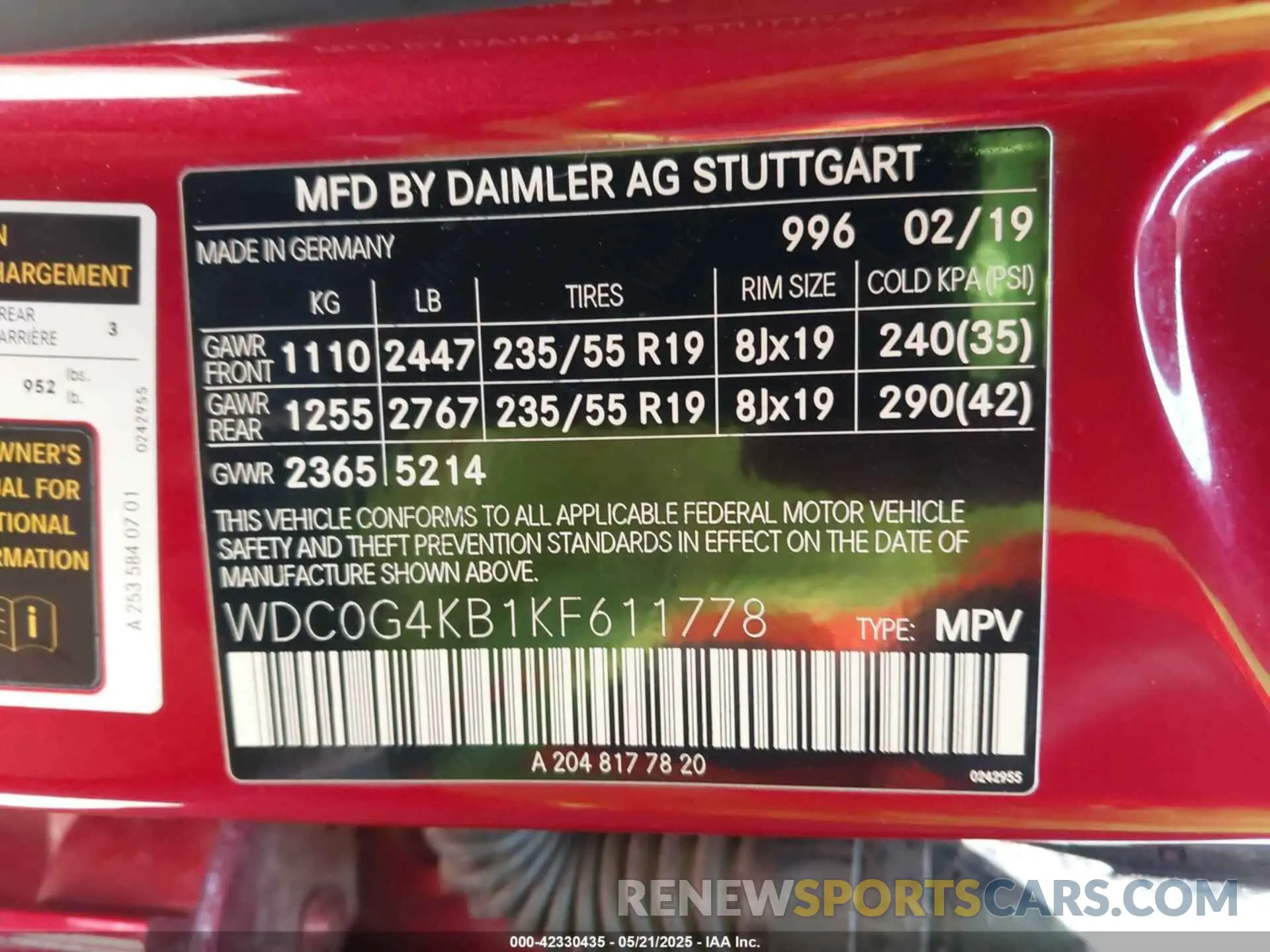 9 Photograph of a damaged car WDC0G4KB1KF611778 MERCEDES-BENZ GLC 300 2019