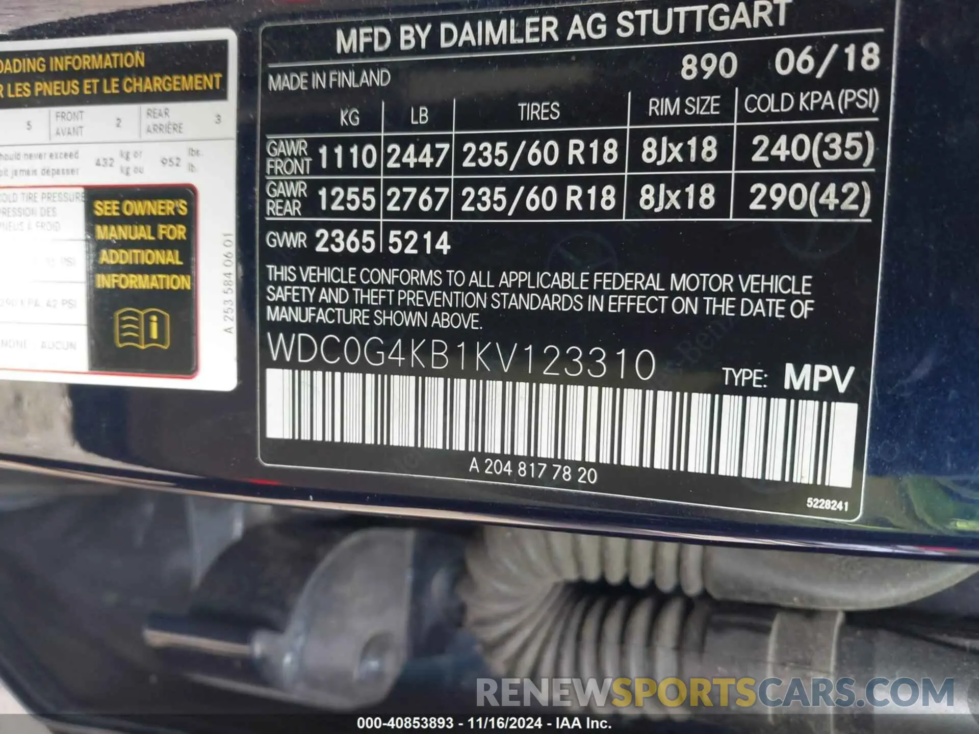 9 Photograph of a damaged car WDC0G4KB1KV123310 MERCEDES-BENZ GLC 300 2019