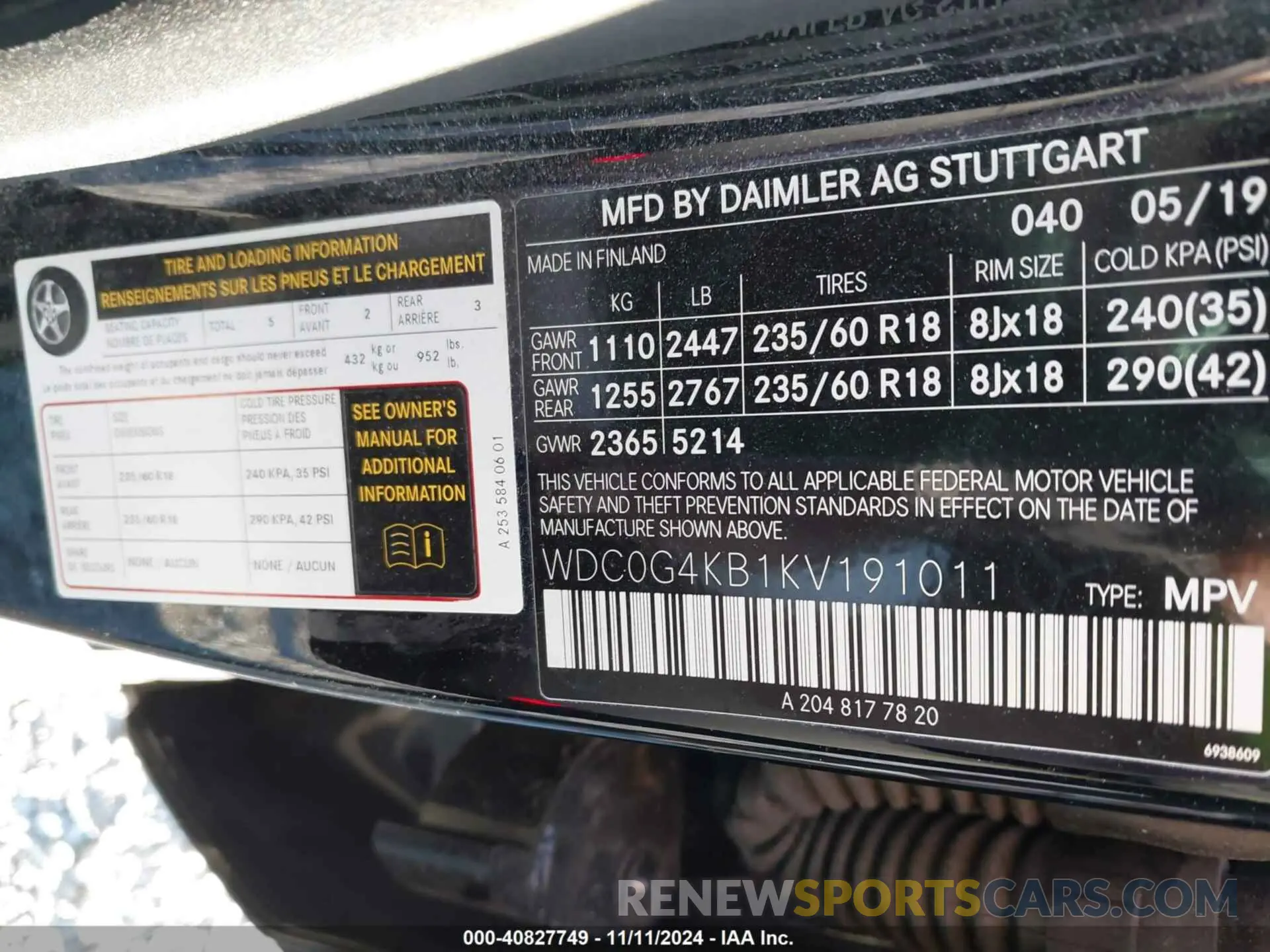 9 Photograph of a damaged car WDC0G4KB1KV191011 MERCEDES-BENZ GLC 300 2019