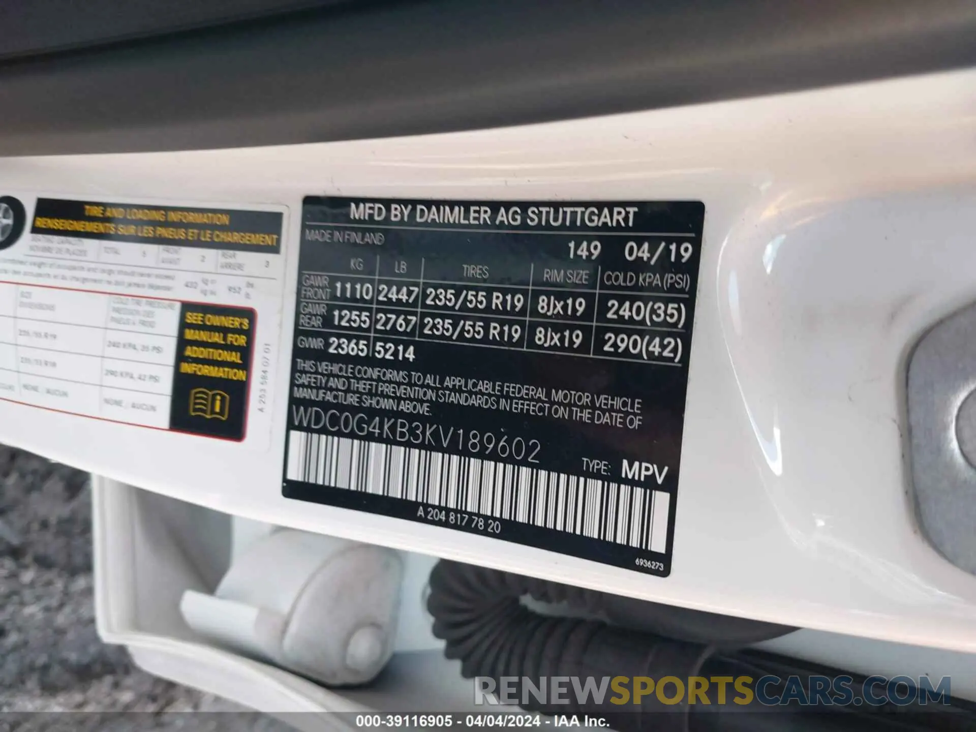9 Photograph of a damaged car WDC0G4KB3KV189602 MERCEDES-BENZ GLC 300 2019