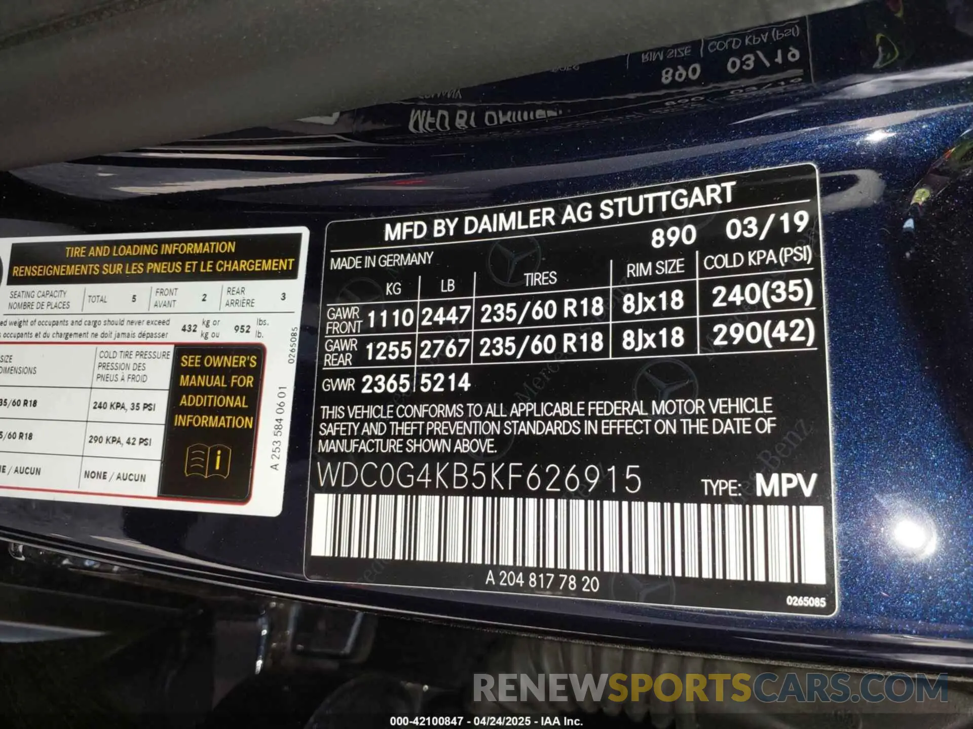 9 Photograph of a damaged car WDC0G4KB5KF626915 MERCEDES-BENZ GLC 300 2019
