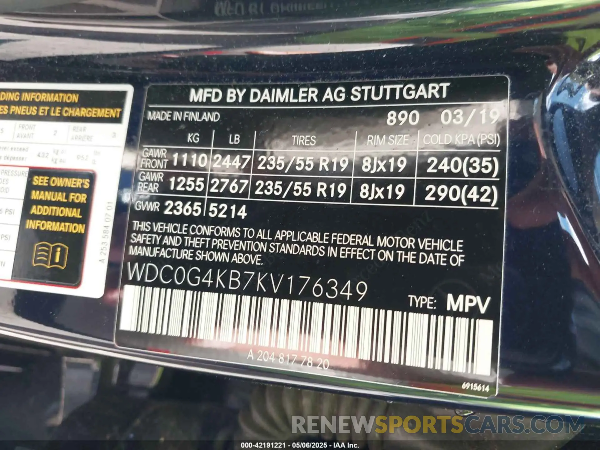 9 Photograph of a damaged car WDC0G4KB7KV176349 MERCEDES-BENZ GLC 300 2019