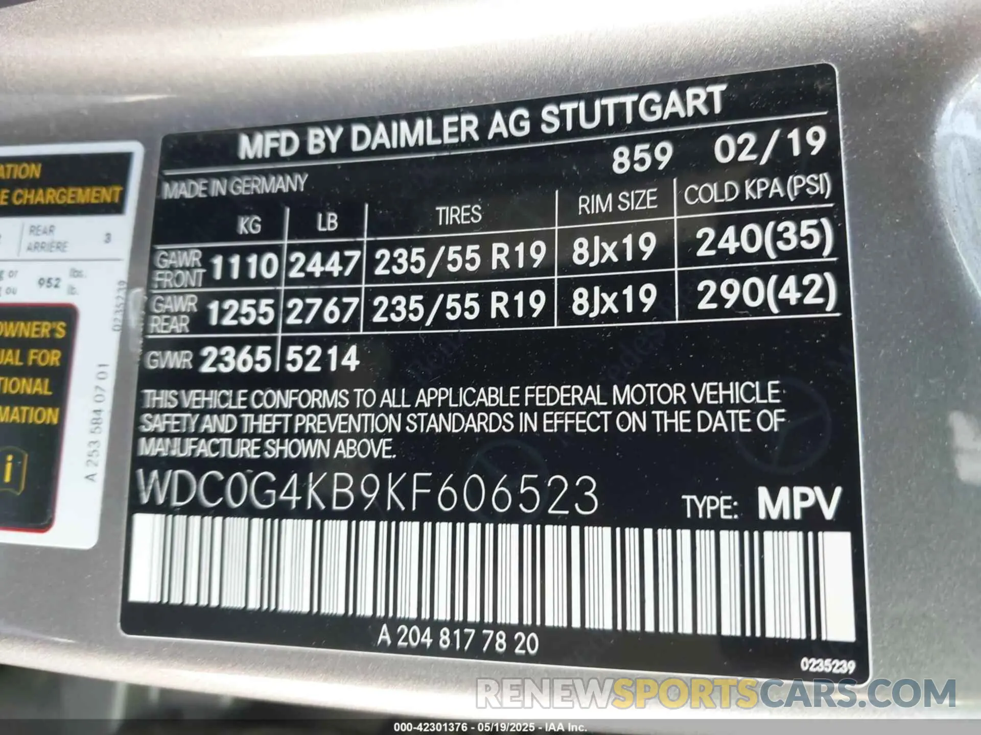 9 Photograph of a damaged car WDC0G4KB9KF606523 MERCEDES-BENZ GLC 300 2019