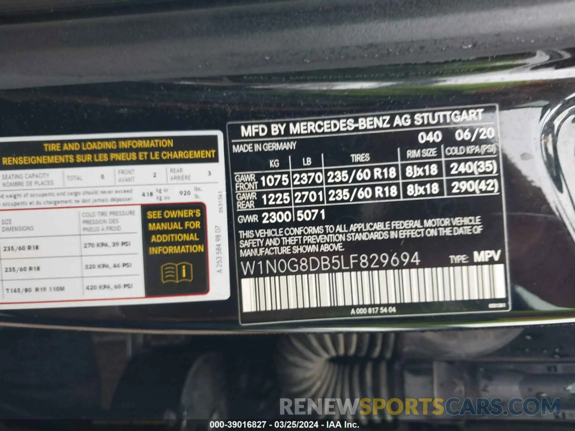 9 Photograph of a damaged car W1N0G8DB5LF829694 MERCEDES-BENZ GLC 300 2020
