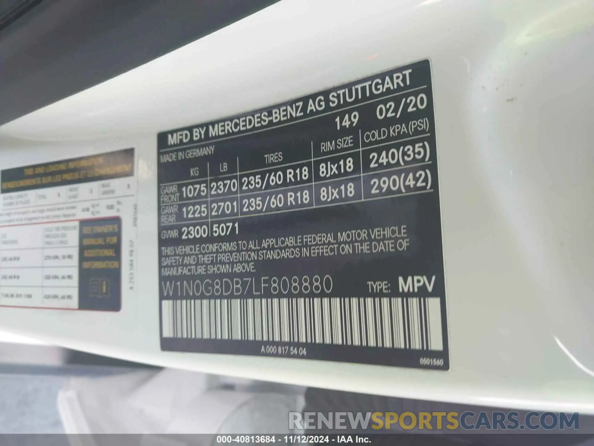 9 Photograph of a damaged car W1N0G8DB7LF808880 MERCEDES-BENZ GLC 300 2020