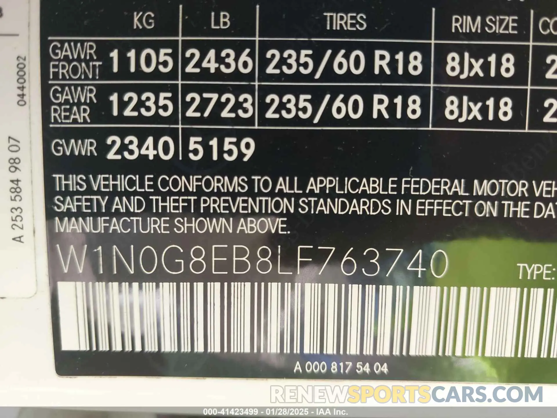 9 Photograph of a damaged car W1N0G8EB8LF763740 MERCEDES-BENZ GLC 300 2020