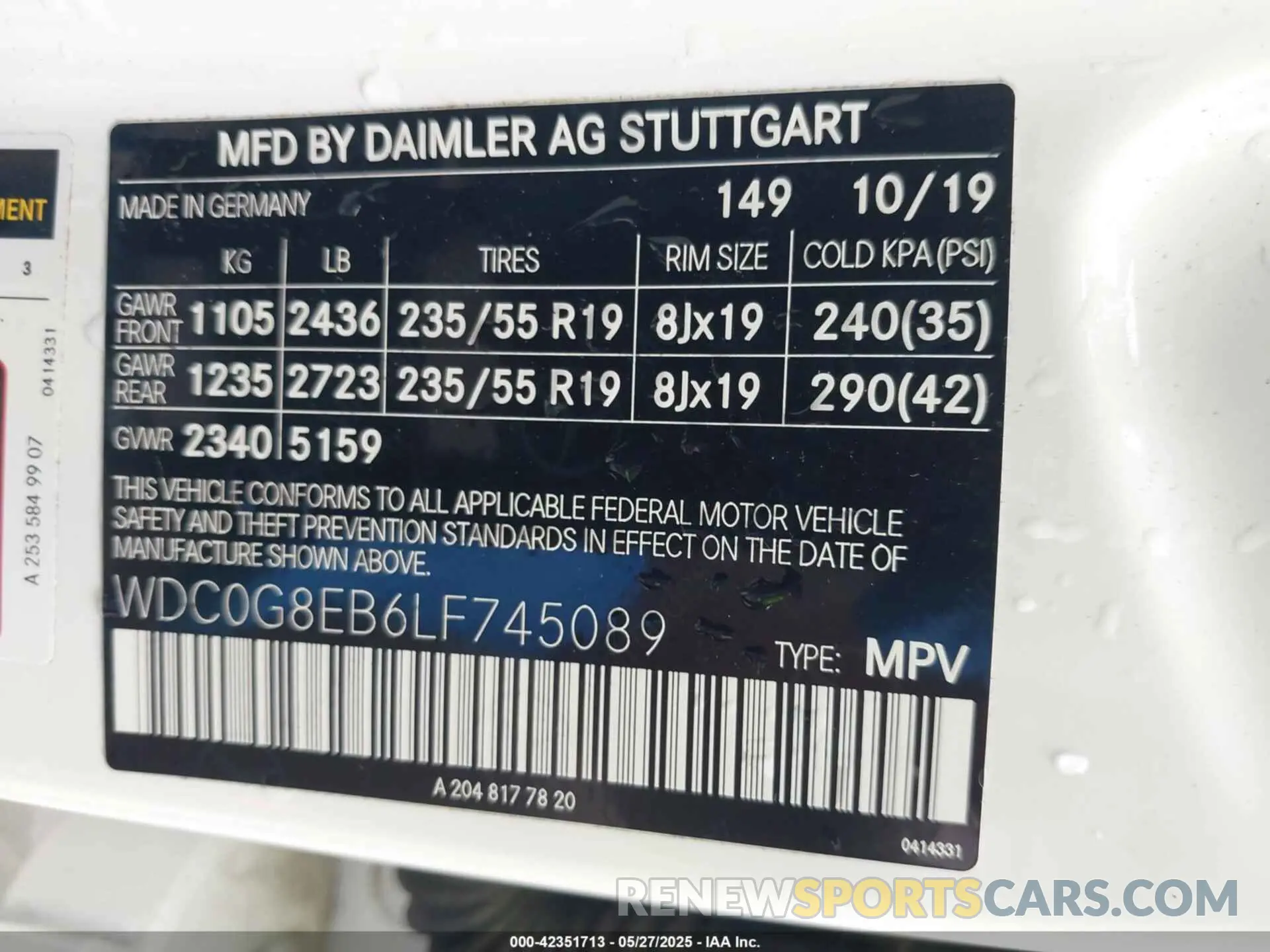 9 Photograph of a damaged car WDC0G8EB6LF745089 MERCEDES-BENZ GLC 300 2020