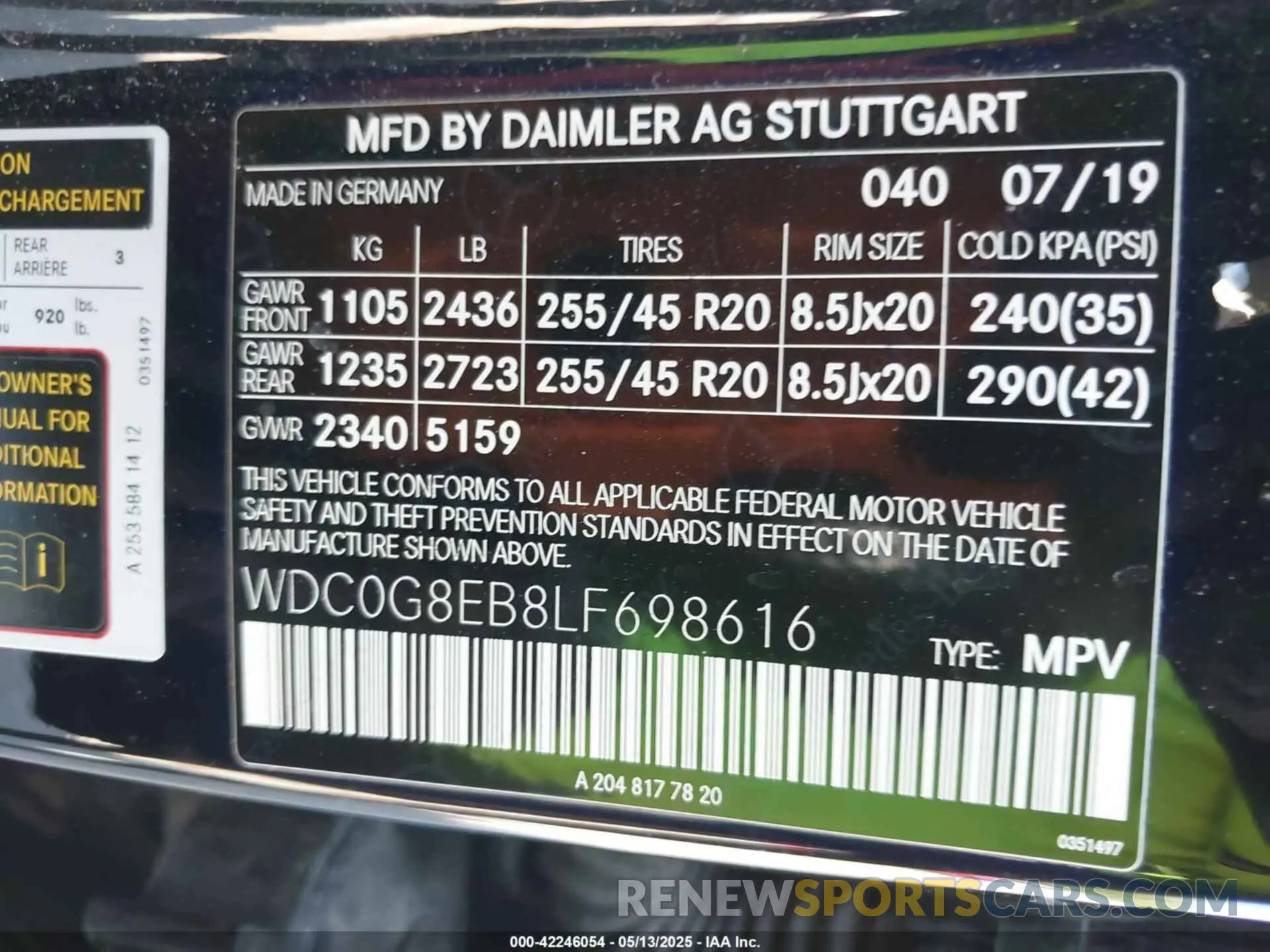 9 Photograph of a damaged car WDC0G8EB8LF698616 MERCEDES-BENZ GLC 300 2020