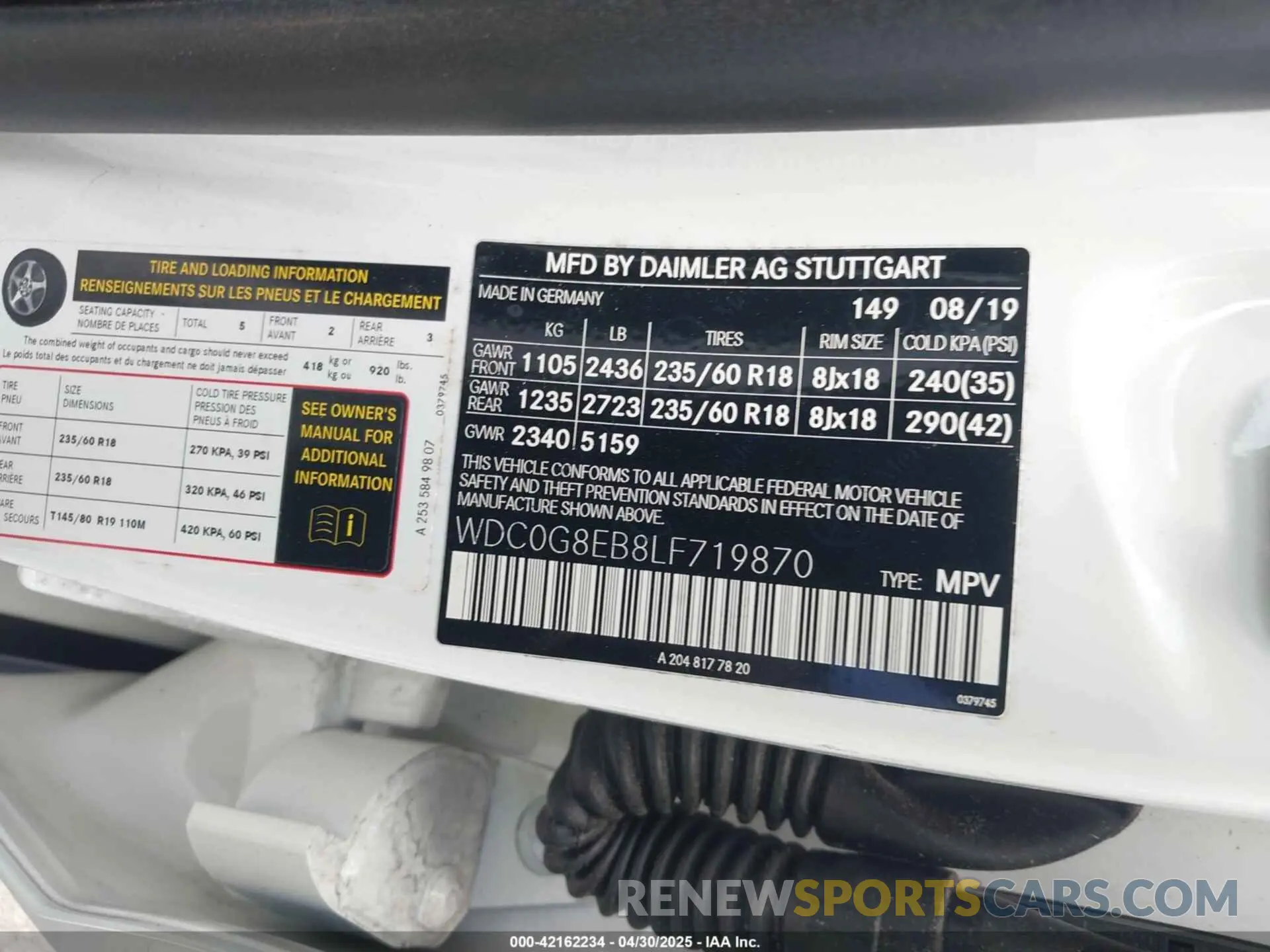 9 Photograph of a damaged car WDC0G8EB8LF719870 MERCEDES-BENZ GLC 300 2020