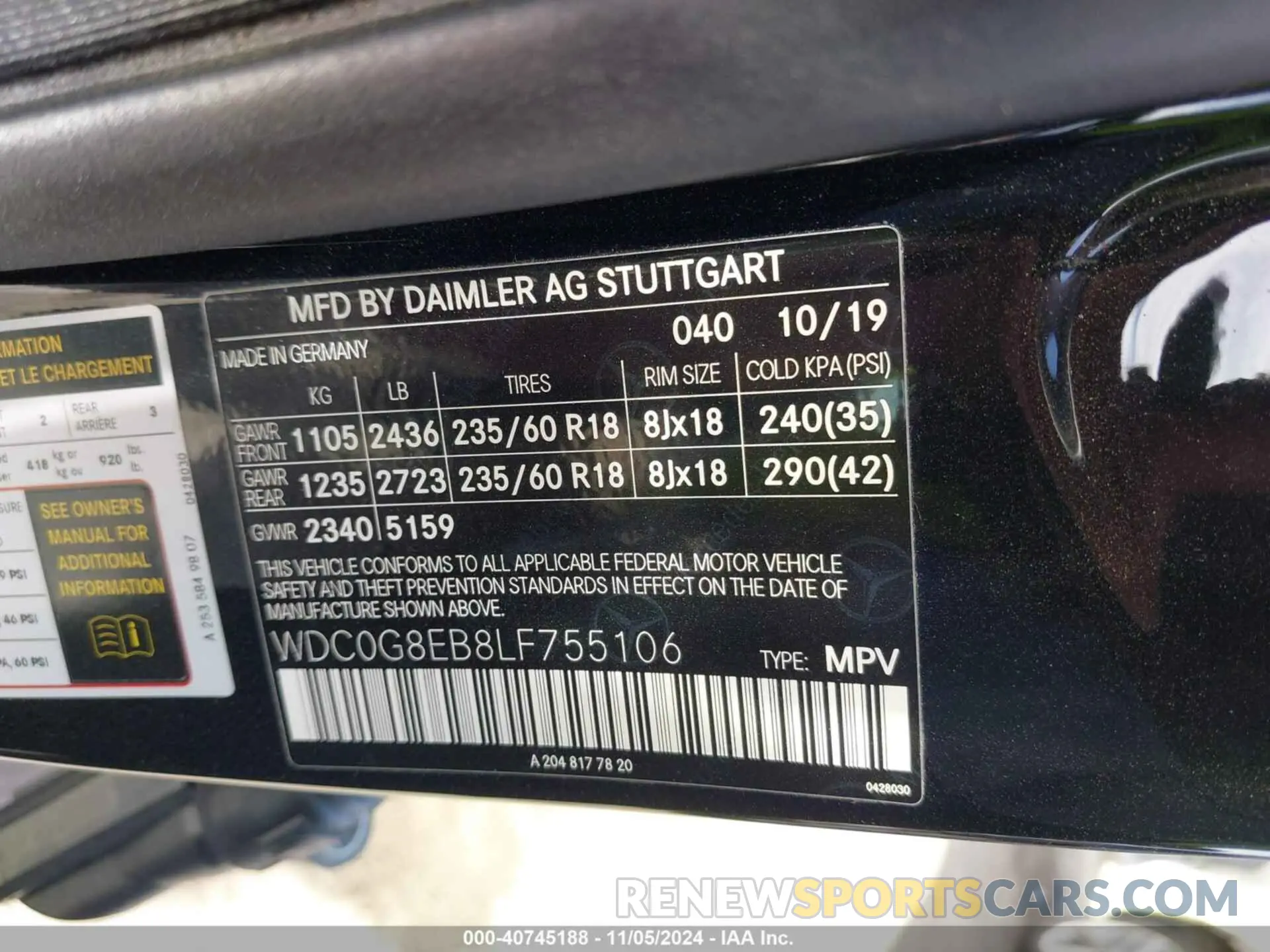 9 Photograph of a damaged car WDC0G8EB8LF755106 MERCEDES-BENZ GLC 300 2020