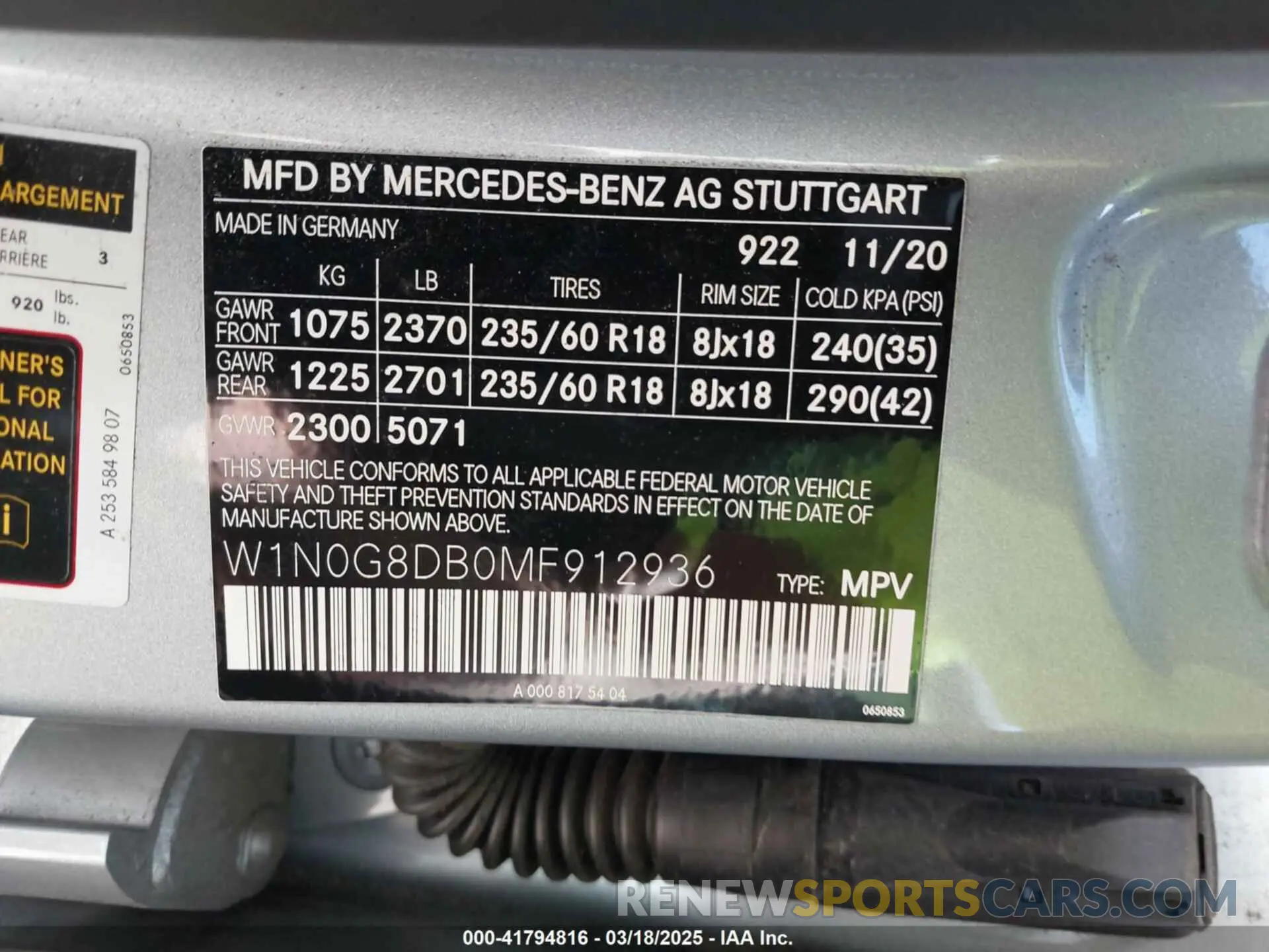 9 Photograph of a damaged car W1N0G8DB0MF912936 MERCEDES-BENZ GLC 300 2021
