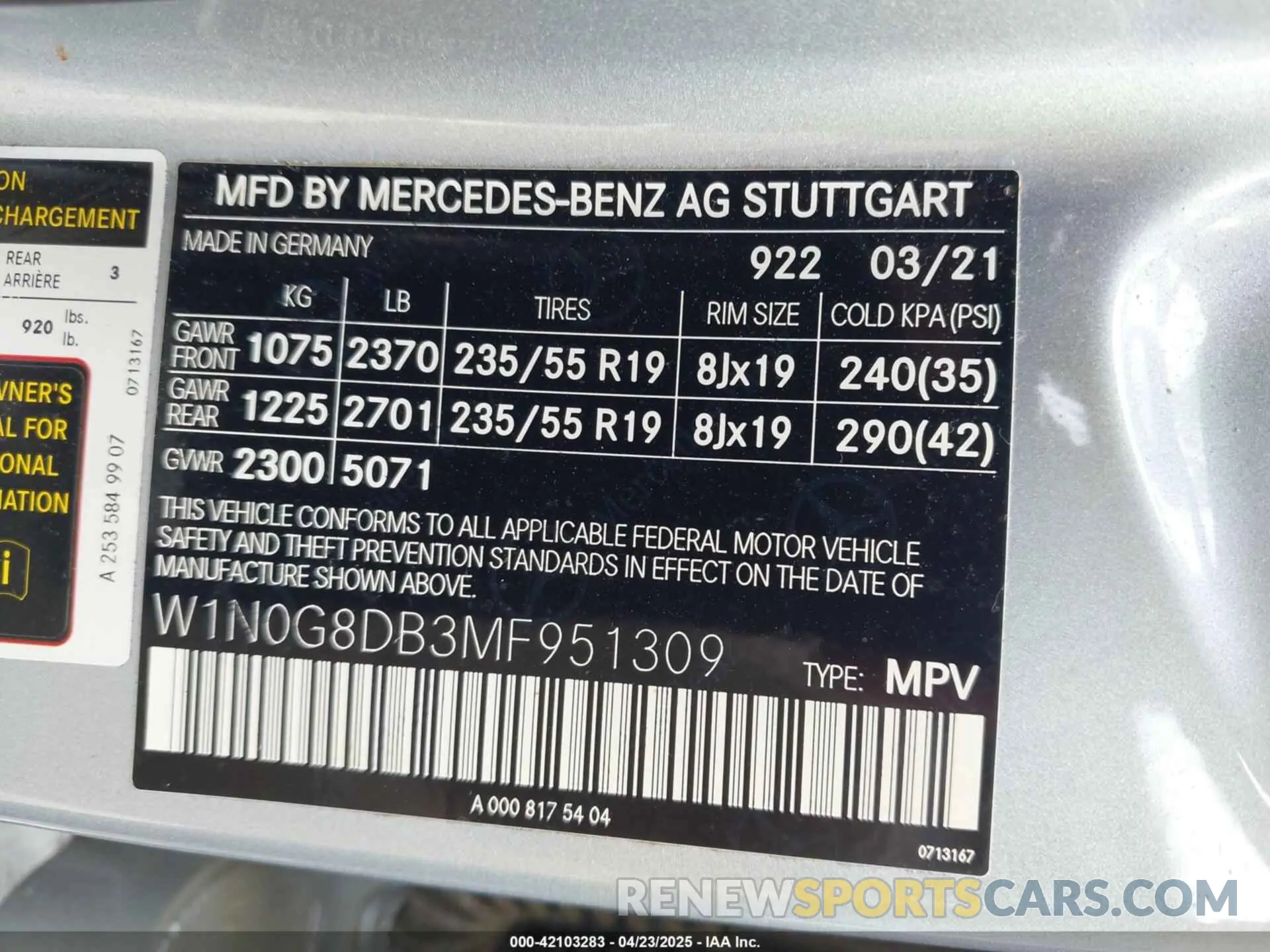 9 Photograph of a damaged car W1N0G8DB3MF951309 MERCEDES-BENZ GLC 300 2021