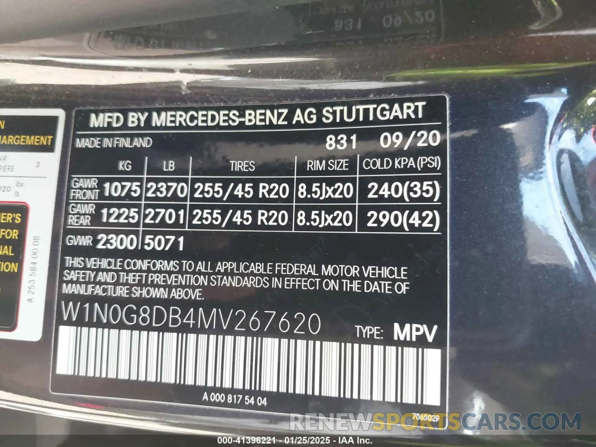 9 Photograph of a damaged car W1N0G8DB4MV267620 MERCEDES-BENZ GLC 300 2021