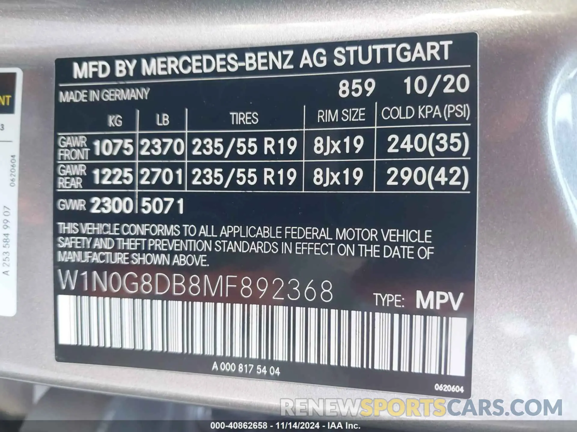 9 Photograph of a damaged car W1N0G8DB8MF892368 MERCEDES-BENZ GLC 300 2021